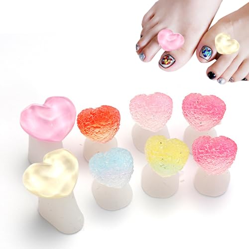 Zehenspreizer Nagellack, Maniküre Zehentrenner, Fingertrenner für Nagellack, Nail Polish Toe Separator, 8 PCS Nagellack Pediküre Zehentrenner, Nagellack Nail Art DIY Pediküre Werkzeug (Herzförmig) von Butyeak