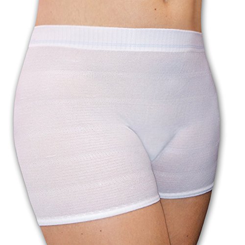 7er Set Wochenbett Panties mit Bein-Ansatz, Seamless Damen Pagen Krankenhaus Slips für Einweg Wöchnerinnen Binden nach der Geburt, Unterwäsche Mehrpack, M, Weiß von ButzeleService.de