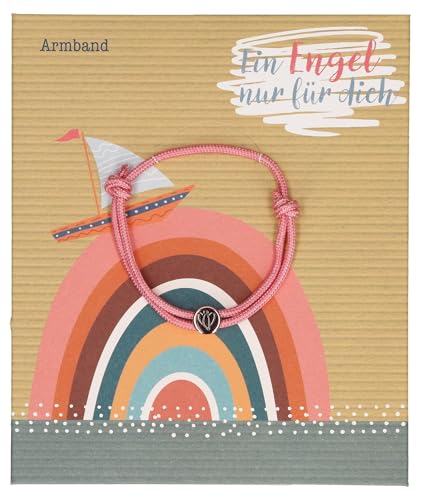 Butzon & Bercker Textilarmband Ein Engel nur für dich, Armband mit Schutzengel-Anhänger aus Metall, stufenlos verstellbar, Geschenk zur Geburt, Taufe, Konfirmation oder Firmung von Butzon & Bercker