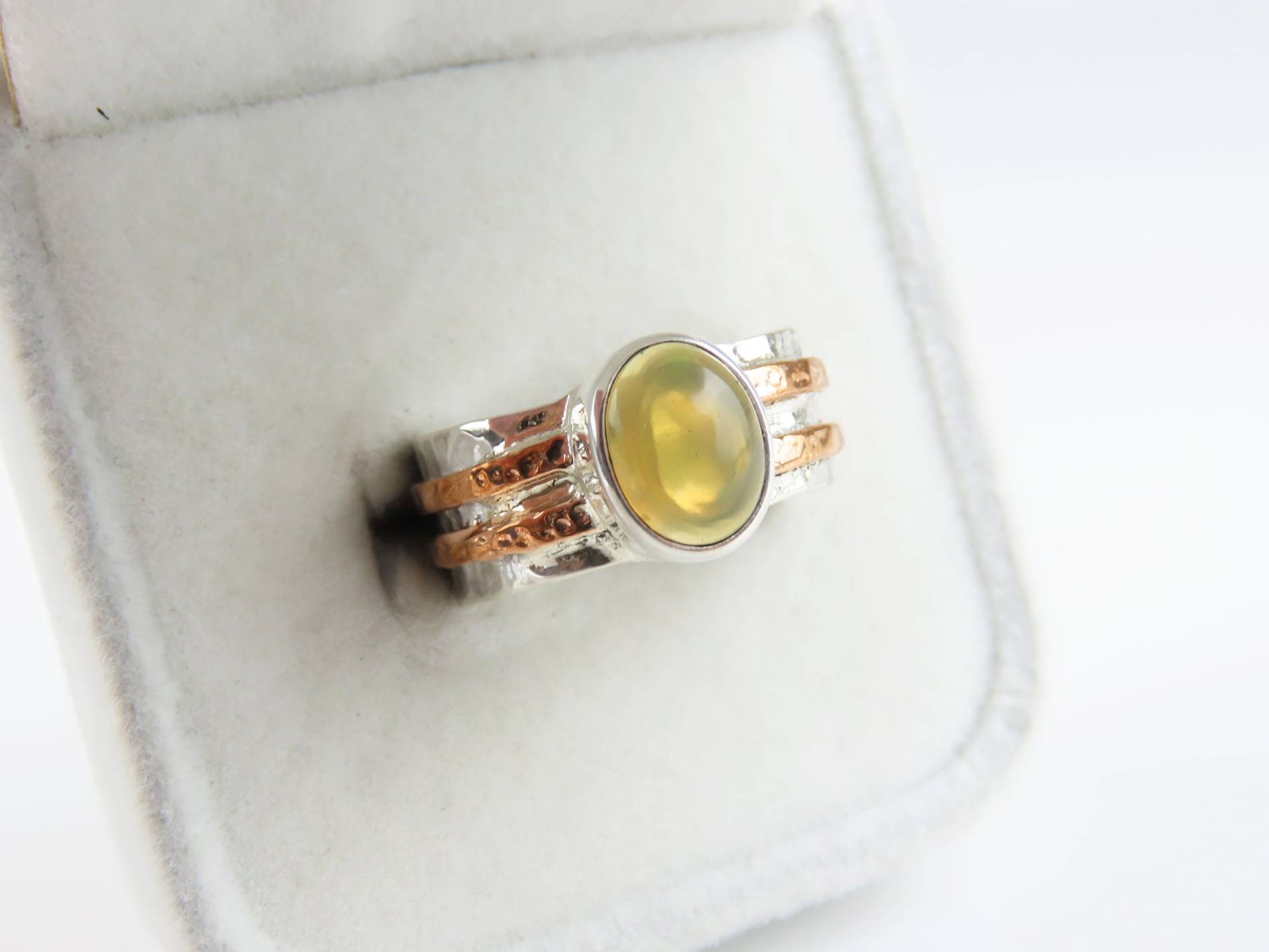sterling Silber, 2 Ton, Opal, Edelsteinring von BuwanaJewelry