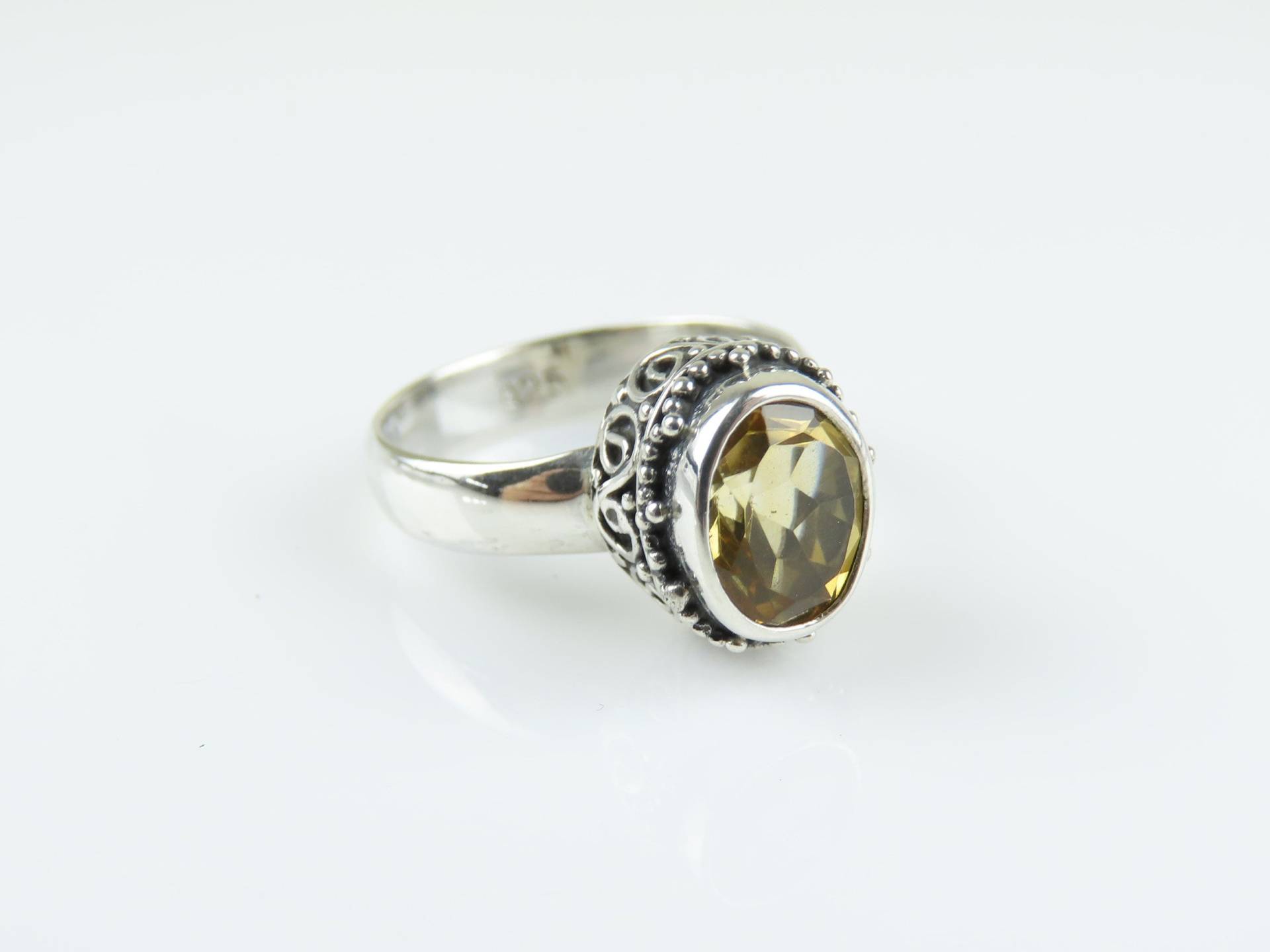 sterling Silber, Citrin, Edelstein Ring von BuwanaJewelry