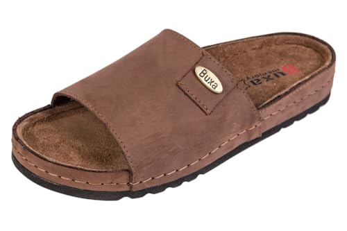 Buxa Memory 115, Damen Clogs Lederschuhe Pantolette Komfortschuhe Hausschuhe (Braun, EU Schuhgrößensystem, Erwachsene, Damen, Numerisch, M, 38) von Buxa