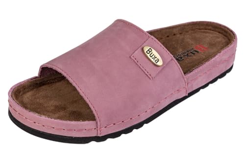 Buxa Memory 115, Damen Clogs Lederschuhe Pantolette Komfortschuhe Hausschuhe (Rosa, EU Schuhgrößensystem, Erwachsene, Damen, Numerisch, M, 41) von Buxa