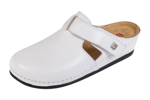 Buxa Anatomic 240, Damen Clogs Lederschuhe Pantolette Komfortschuhe Hausschuhe (Weiß, EU Schuhgrößensystem, Erwachsene, Damen, Numerisch, M, 41) von Buxa