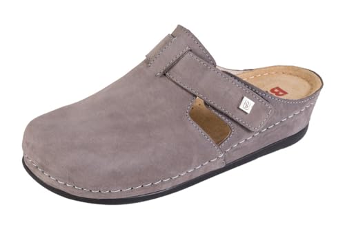 Buxa Anatomic 240, Damen Clogs Lederschuhe Pantolette Komfortschuhe Hausschuhe (Grau, EU Schuhgrößensystem, Erwachsene, Damen, Numerisch, M, 39) von Buxa