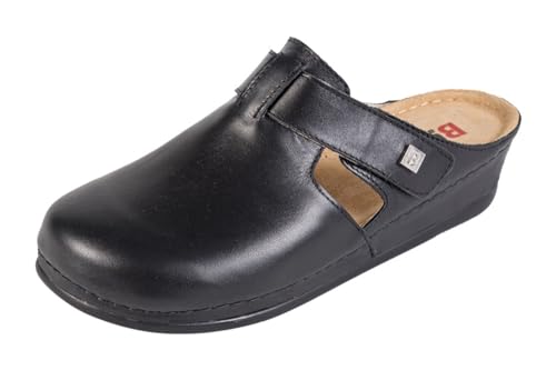 Buxa Anatomic 240, Damen Clogs Lederschuhe Pantolette Komfortschuhe Hausschuhe (Schwarz, EU Schuhgrößensystem, Erwachsene, Damen, Numerisch, M, 38) von Buxa