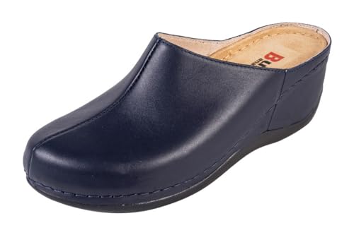 Buxa Anatomic 340, Damen Clogs Lederschuhe Pantolette Komfortschuhe Hausschuhe (Marine, EU Schuhgrößensystem, Erwachsene, Damen, Numerisch, M, 39) von Buxa