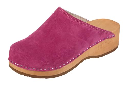 Buxa PZM1 Clogs für Damen; Leder Schuhe aus Holz; Anatomische Holzsohle; Natürliche Leder Holzclogs; Original handgemacht (Rosa, EU Schuhgrößensystem, Erwachsene, Damen, Numerisch, M, 41) von Buxa