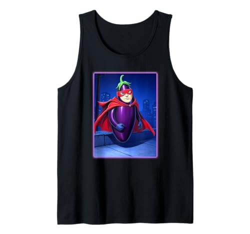 Aubergine Man Superhero Veggie Tank Top von Buy Cool Shirts