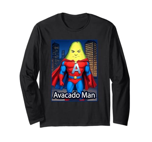 Avacado Man Veggie Super Hero Langarmshirt von Buy Cool Shirts