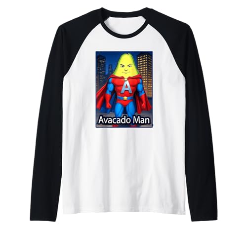 Avacado Man Veggie Super Hero Raglan von Buy Cool Shirts