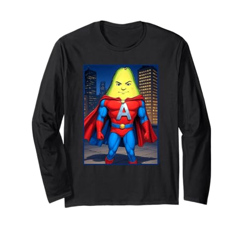 Avacado Man Veggie Superheld Langarmshirt von Buy Cool Shirts