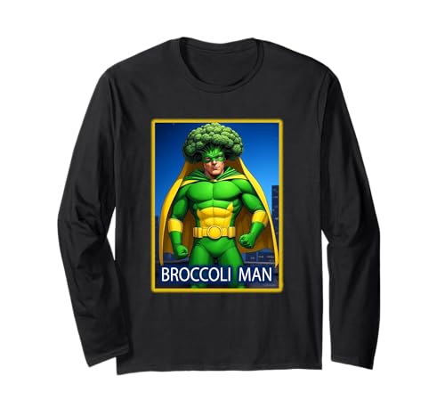 Brokkoli Man Veganer Superheld Langarmshirt von Buy Cool Shirts