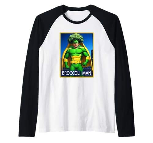 Brokkoli Man Veganer Superheld Raglan von Buy Cool Shirts