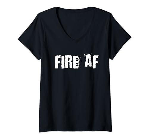 Damen AF abfeuern T-Shirt mit V-Ausschnitt von Buy Cool Shirts