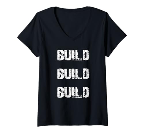 Damen Bauen Bauen Bauen T-Shirt mit V-Ausschnitt von Buy Cool Shirts