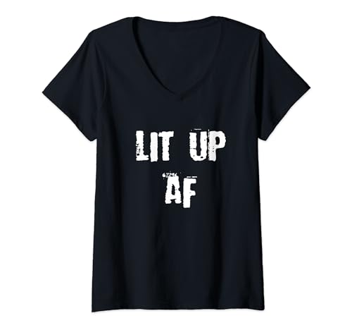 Damen Beleuchteter AF T-Shirt mit V-Ausschnitt von Buy Cool Shirts