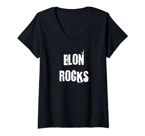 Damen Elon Rocks T-Shirt mit V-Ausschnitt von Buy Cool Shirts