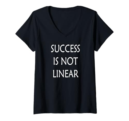Damen Erfolg ist Nicht linear T-Shirt mit V-Ausschnitt von Buy Cool Shirts