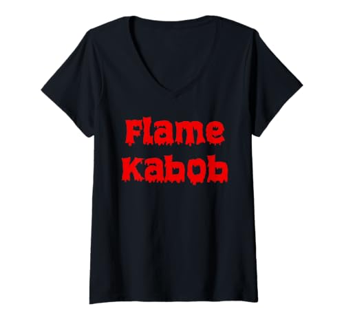 Damen Flame Kabob Naher Osten T-Shirt mit V-Ausschnitt von Buy Cool Shirts