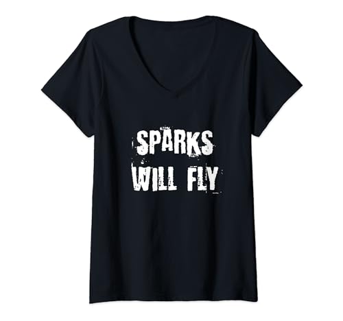 Damen Funken werden fliegen T-Shirt mit V-Ausschnitt von Buy Cool Shirts