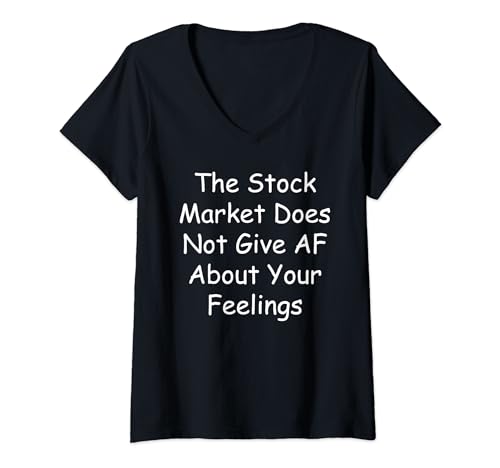 Damen Funny Stock Market Thinking Investor Logik T-Shirt mit V-Ausschnitt von Buy Cool Shirts