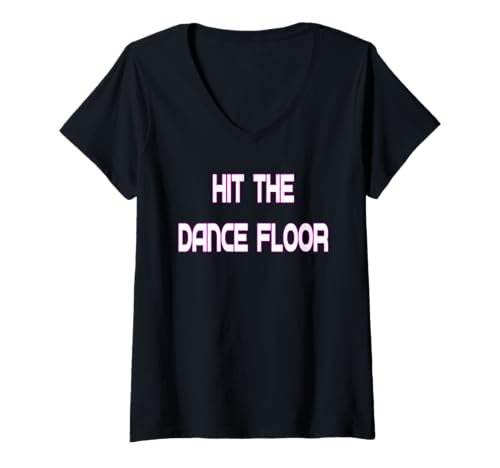 Damen Hit The Dance Floor 70er Jahre Disco T-Shirt mit V-Ausschnitt von Buy Cool Shirts