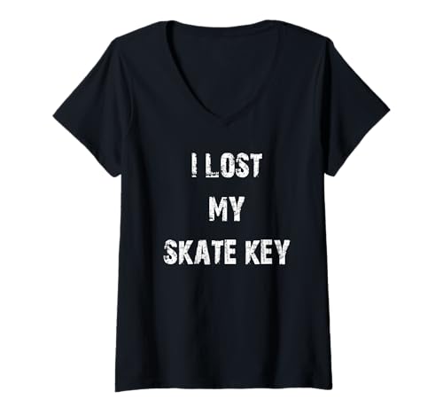 Damen Ich Habe Meinen Skate-Schlüssel verloren T-Shirt mit V-Ausschnitt von Buy Cool Shirts