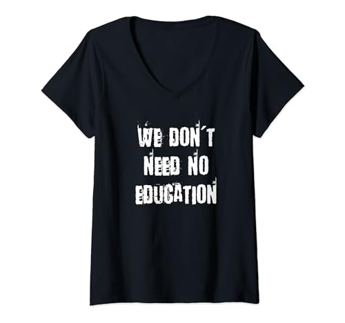 Damen Keine Bildung T-Shirt mit V-Ausschnitt von Buy Cool Shirts