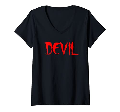 Damen Lustiger Teufel. T-Shirt mit V-Ausschnitt von Buy Cool Shirts