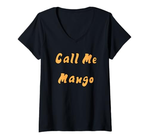 Damen Nenn Mich Mango T-Shirt mit V-Ausschnitt Damen Nenn Mich Mango T-Shirt mit V-Ausschnitt von Buy Cool Shirts
