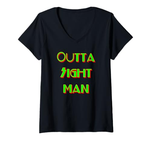 Damen Outta Sight Man Hippie-Slang T-Shirt mit V-Ausschnitt von Buy Cool Shirts