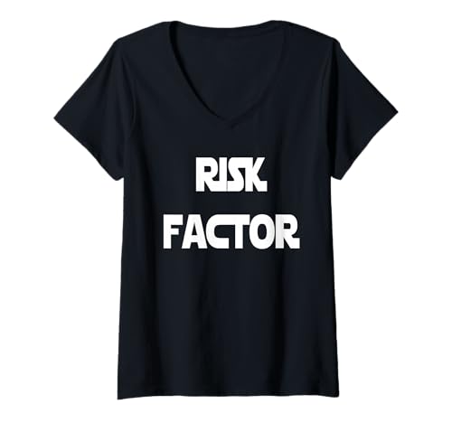 Damen Risikofaktor T-Shirt mit V-Ausschnitt von Buy Cool Shirts