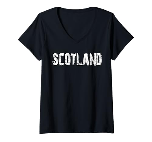 Damen Schottland T-Shirt mit V-Ausschnitt von Buy Cool Shirts