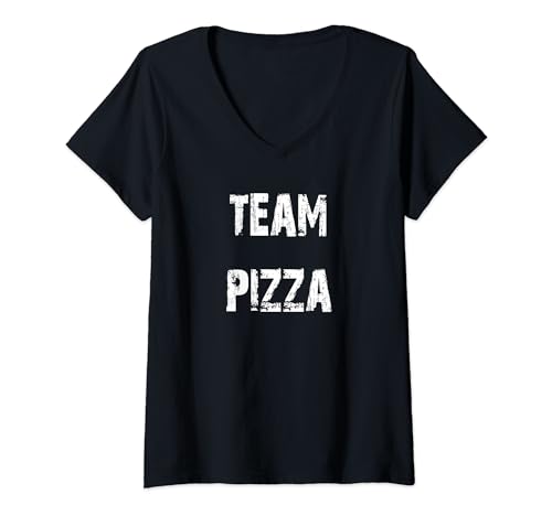 Damen Team-Pizza T-Shirt mit V-Ausschnitt von Buy Cool Shirts