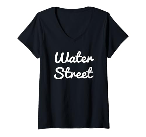 Damen Wasserstraße Manhattan NYC T-Shirt mit V-Ausschnitt von Buy Cool Shirts