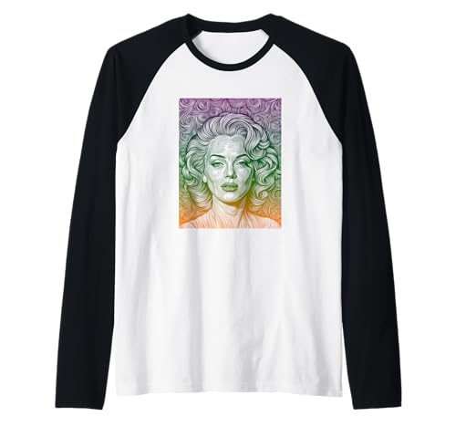 Retro-Glamour-Mädchen Raglan von Buy Cool Shirts