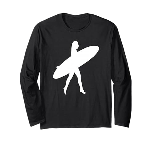 Surfer Girl Silouette Langarmshirt von Buy Cool Shirts