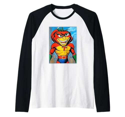 Tomato Man Veggie Superheld Raglan von Buy Cool Shirts