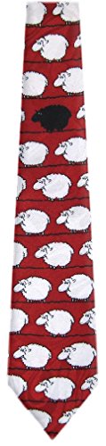 BUYYOURTIES SHEEP-300 - Herren Neuheit Krawatte - Rot Weiß von BUYYOURTIES