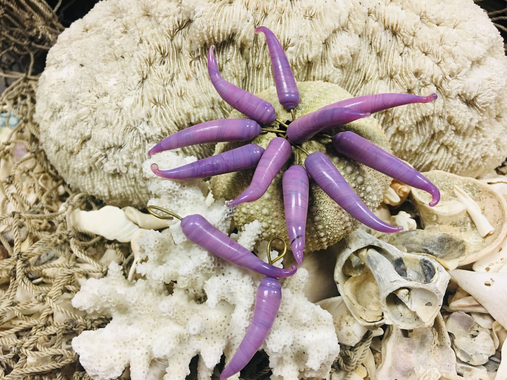 15 Stück Rosa Lila Glas Chili Charms Messing Draht Schmuck Machen von BuyAFairytale