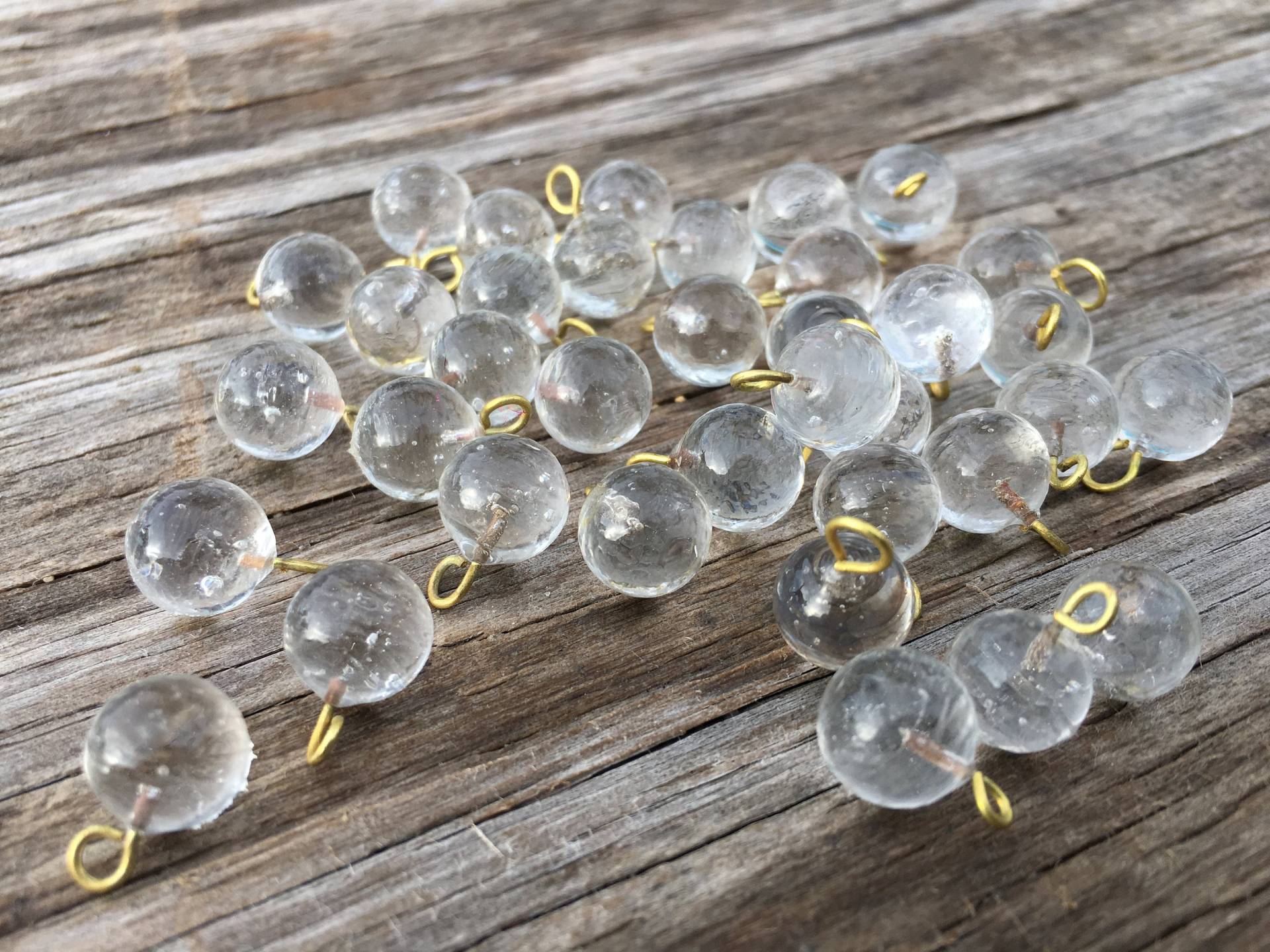 20 Stück Klare Glas Anhänger Mit Messing Draht. {C4-92#00828} von BuyAFairytale