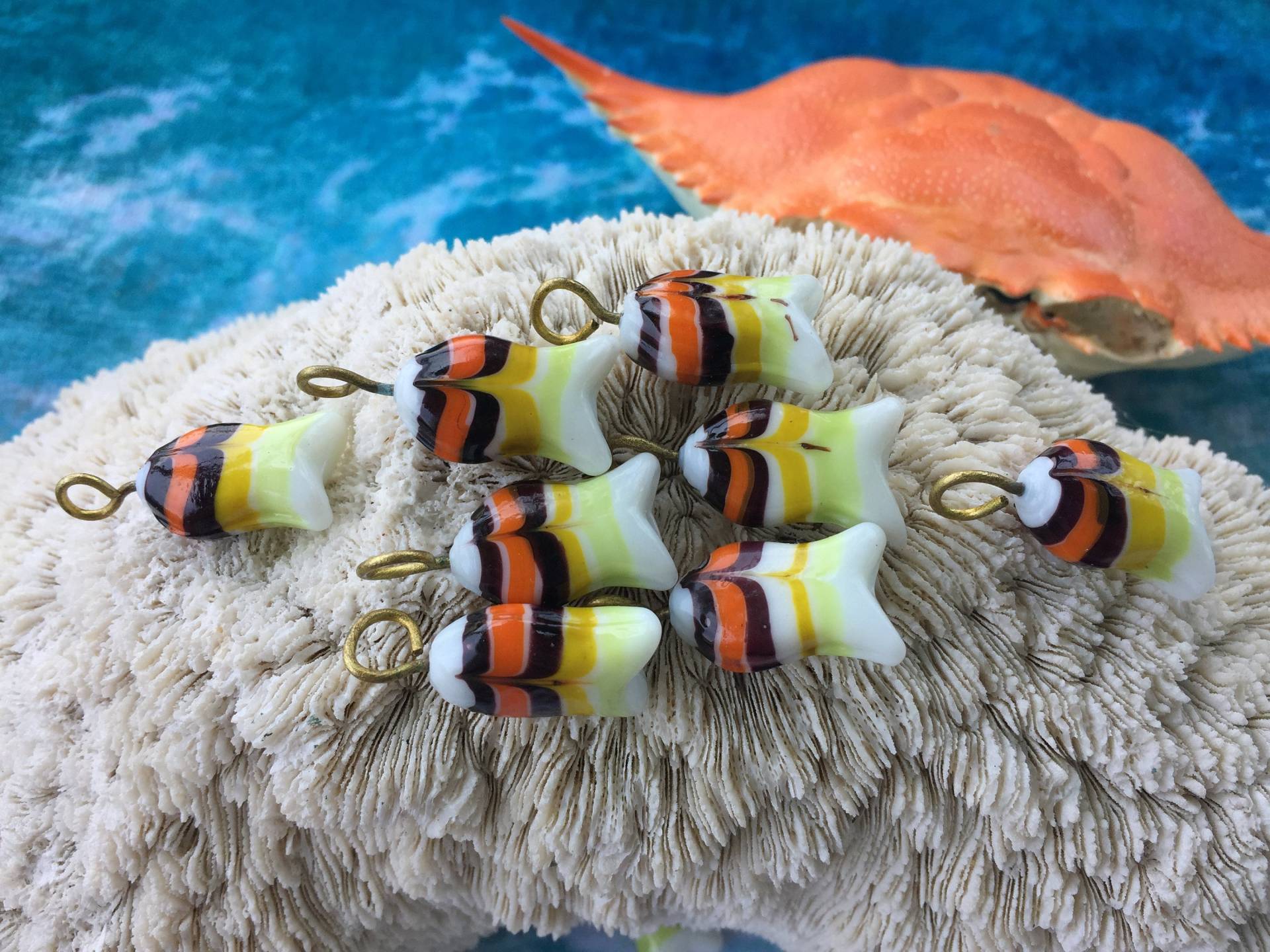 6 Stück Grosse Fisch Glas Anhänger/Charms Lamp Work.{C5-95#00855} von BuyAFairytale