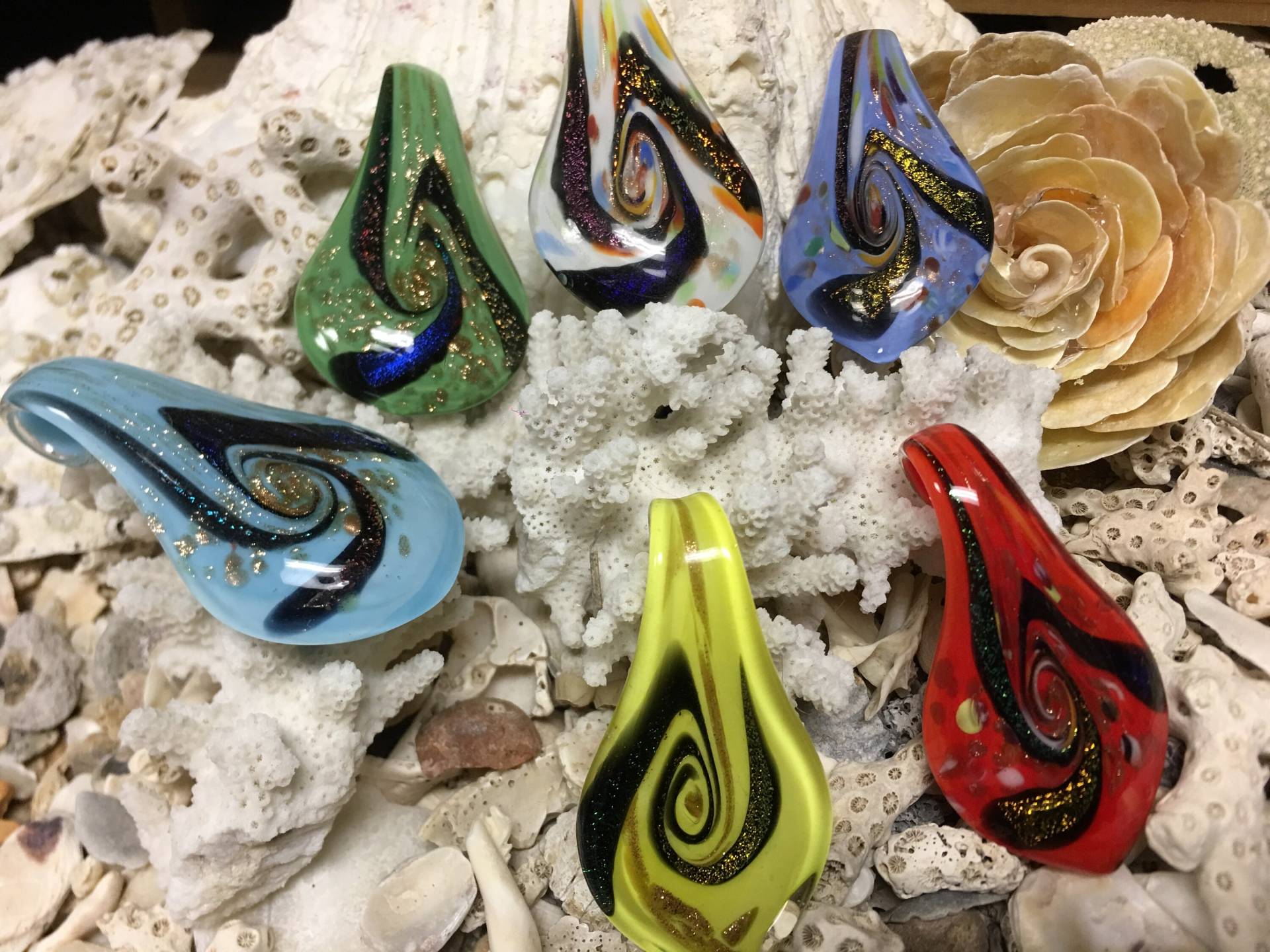 Bunte Lampwork Murano Glas Anhänger Retro-stil, Handgefertigt von BuyAFairytale