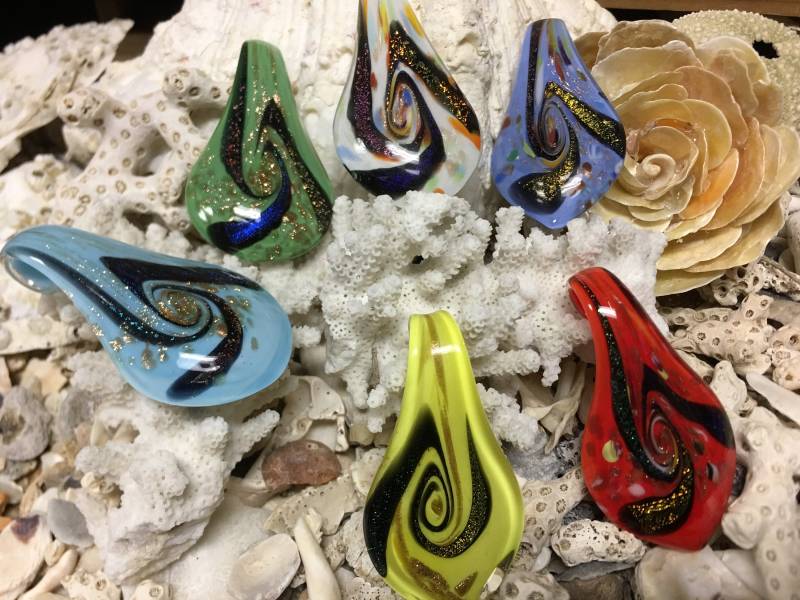 Bunte Lampwork Murano Glas Anhänger Retro-stil, Handgefertigt von BuyAFairytale