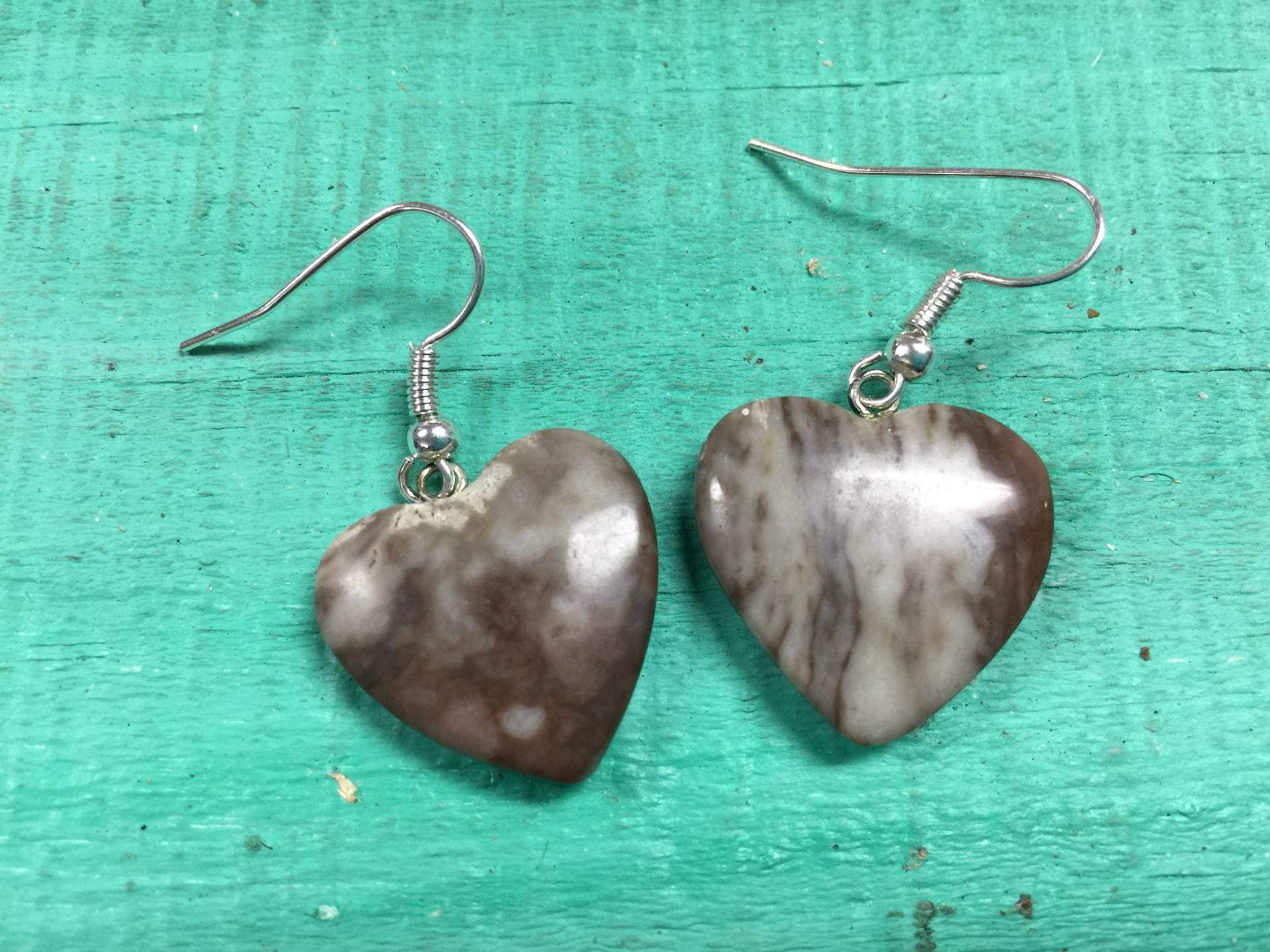 Jaspis Herz Ohrringe Naturstein Edelstein Herzen von BuyAFairytale