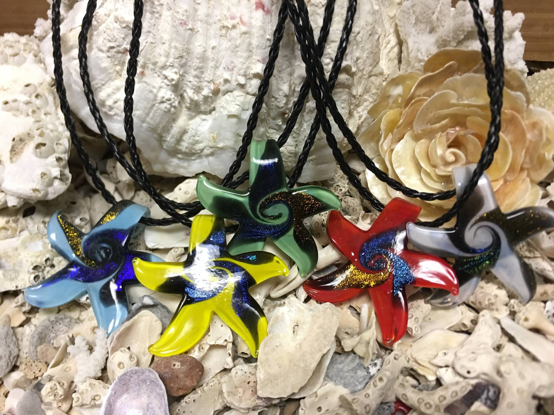 Lampwork Murano Glas Seestern Halskette Retro Anhänger von BuyAFairytale