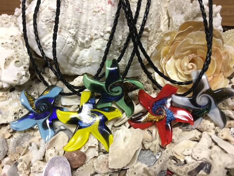 Lampwork Murano Glas Seestern Halskette Retro Anhänger von BuyAFairytale