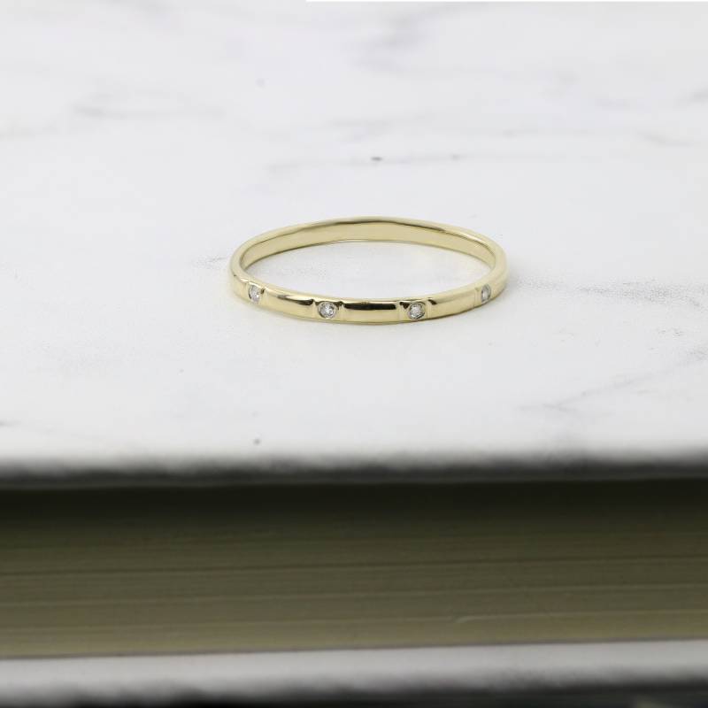 14K/18K Diamant Ehering, Rosegold Zierlicher Stapelring, Dünnes Gelbgold Süßer Gold Midi Ring 14K/18K Diamant Ehering, Rosegold Zierlicher Stapelring, Dünnes Gelbgold Süßer Gold Midi Ring von BuyArtJewels