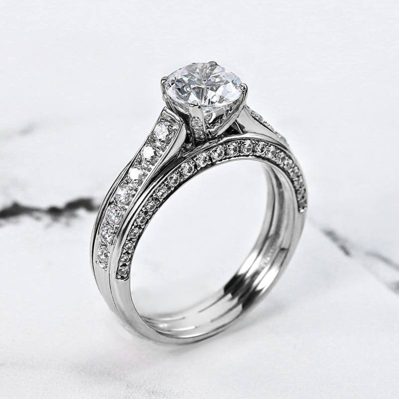 6, 5 Mm Moissanite Verlobungsring, Diamant-Ring, Einzigartige 1 Karat Ring, 1Ct Runde Solitär Solide 14K/18K Gold von BuyArtJewels